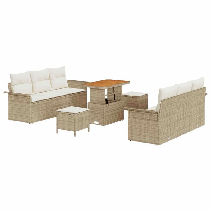 Set de canapele pentru grădină cu pernă 9 pcs Bej poliratan - WALTI WALTI