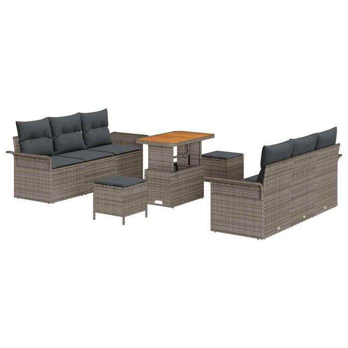 Set de canapele pentru grădină 9 pcs Gri poliratan - WALTI WALTI