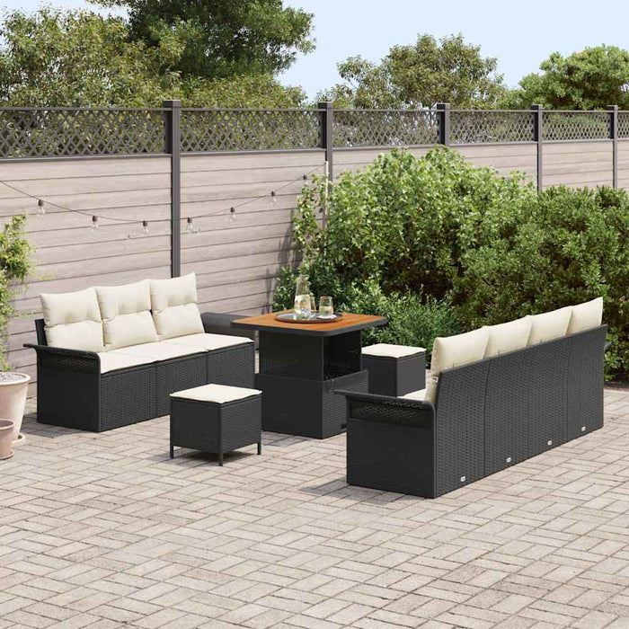 Set de canapele pentru grădină 10 pcs Negru poliratan - WALTI WALTI