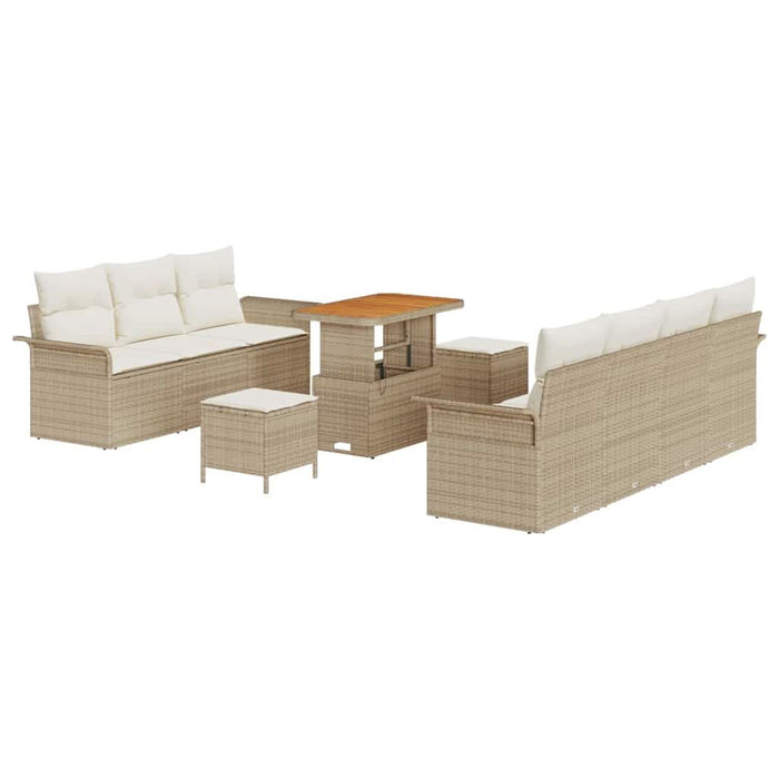 Set de canapele pentru grădină cu pernă 10 pcs Bej poliratan - WALTI WALTI
