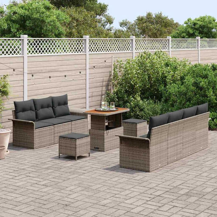 Set de canapele pentru grădină 10 pcs Gri poliratan - WALTI WALTI