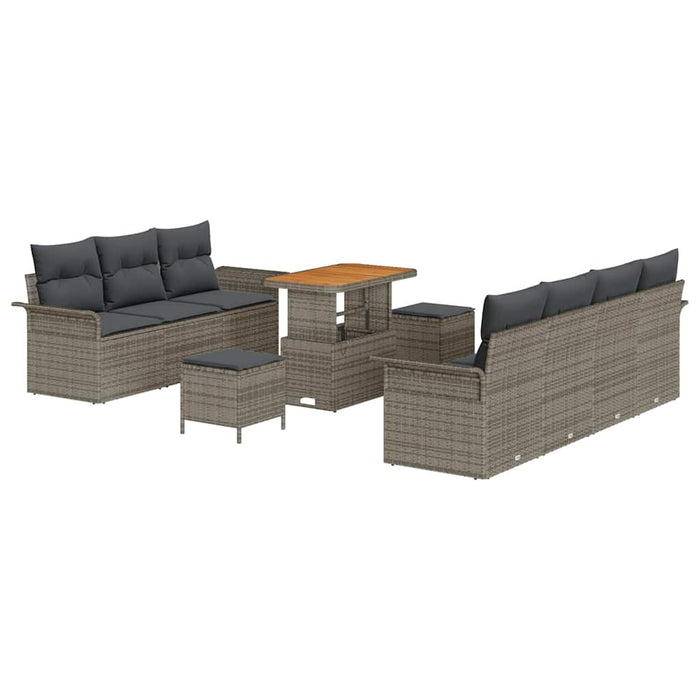 Set de canapele pentru grădină 10 pcs Gri poliratan - WALTI WALTI