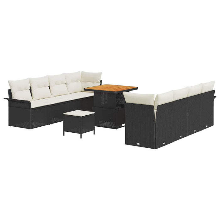 Set de canapele pentru grădină 11 pcs Negru poliratan - WALTI WALTI