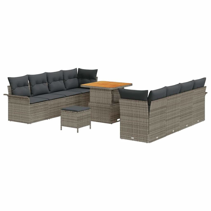 Set de canapele pentru grădină 11 pcs Gri poliratan - WALTI WALTI