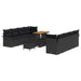 Set de canapele pentru grădină 11 pcs Negru poliratan - WALTI WALTI