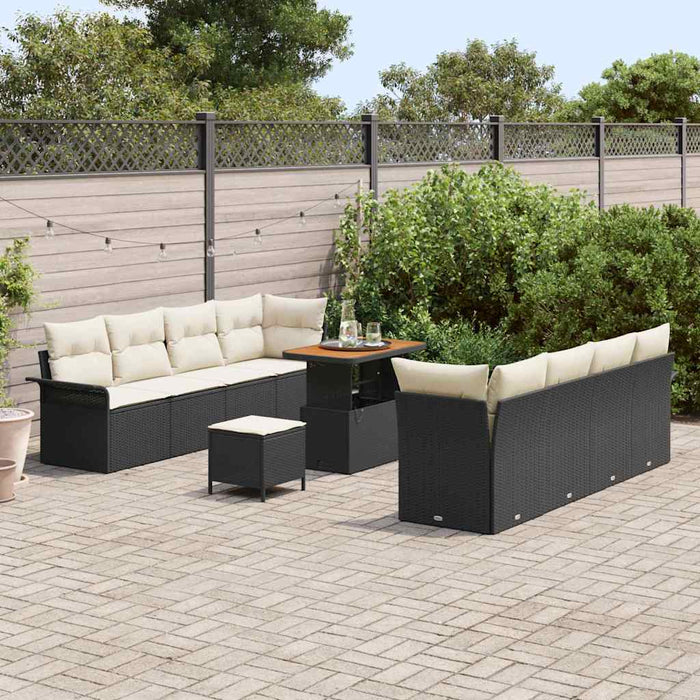 Set de canapele pentru grădină 11 pcs Negru poliratan - WALTI WALTI