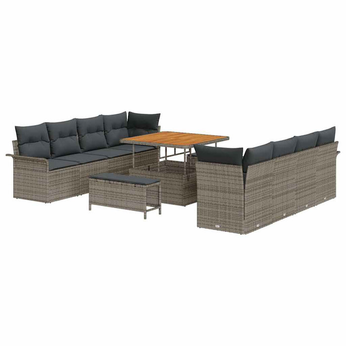 Set de canapele pentru grădină 11 pcs Gri poliratan - WALTI WALTI