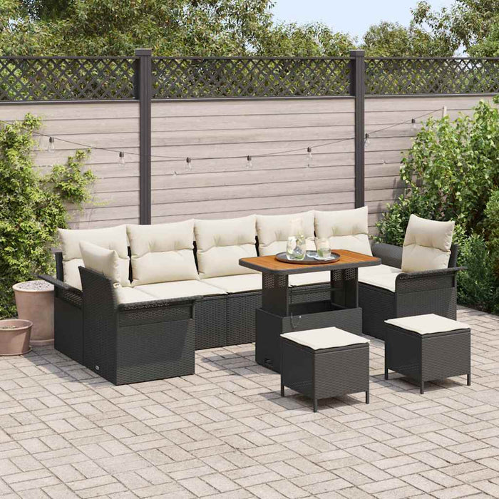 Set de canapele pentru grădină 10 pcs Negru poliratan - WALTI WALTI