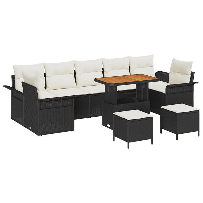Set de canapele pentru grădină 10 pcs Negru poliratan - WALTI WALTI