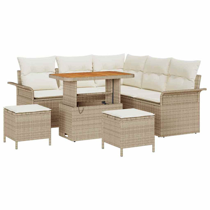 Set de canapele pentru grădină cu pernă 8 pcs Bej poliratan - WALTI WALTI