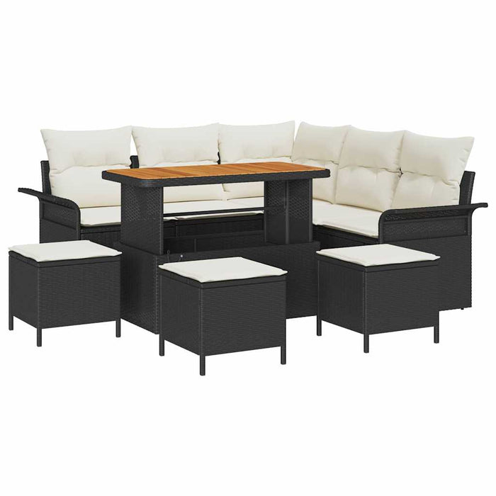 Set de canapele pentru grădină 9 pcs Negru poliratan - WALTI WALTI