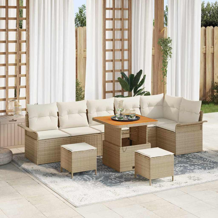Set de canapele pentru grădină 9 pcs Bej poliratan - WALTI WALTI