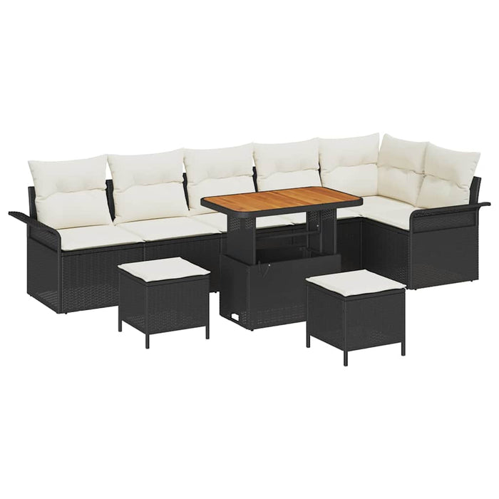 Set de canapele pentru grădină 9 pcs Negru poliratan - WALTI WALTI