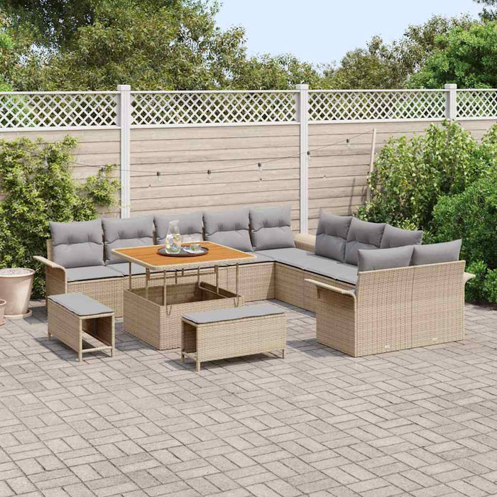 Set de canapele pentru grădină 13 pcs Bej poliratan - WALTI WALTI
