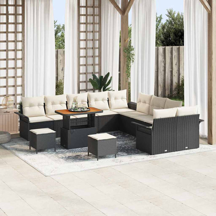 Set de canapele pentru grădină 13 pcs Negru poliratan - WALTI WALTI