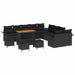 Set de canapele pentru grădină 14 pcs Negru poliratan - WALTI WALTI