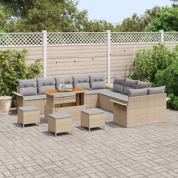 Set de canapele pentru grădină 14 pcs Bej poliratan - WALTI WALTI