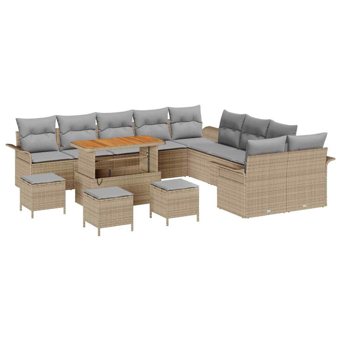 Set de canapele pentru grădină 14 pcs Bej poliratan - WALTI WALTI