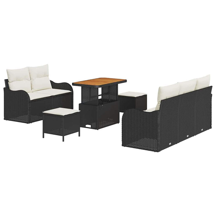 Set de canapele pentru grădină 8 pcs Negru poliratan - WALTI WALTI