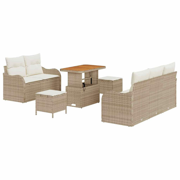 Set de canapele pentru grădină cu pernă 8 pcs Bej poliratan - WALTI WALTI