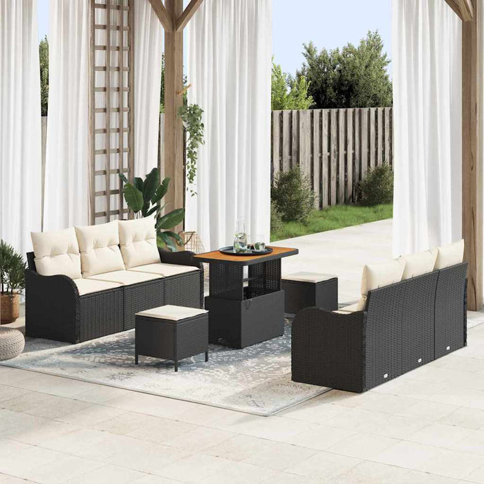 Set de canapele pentru grădină 9 pcs Negru poliratan - WALTI WALTI