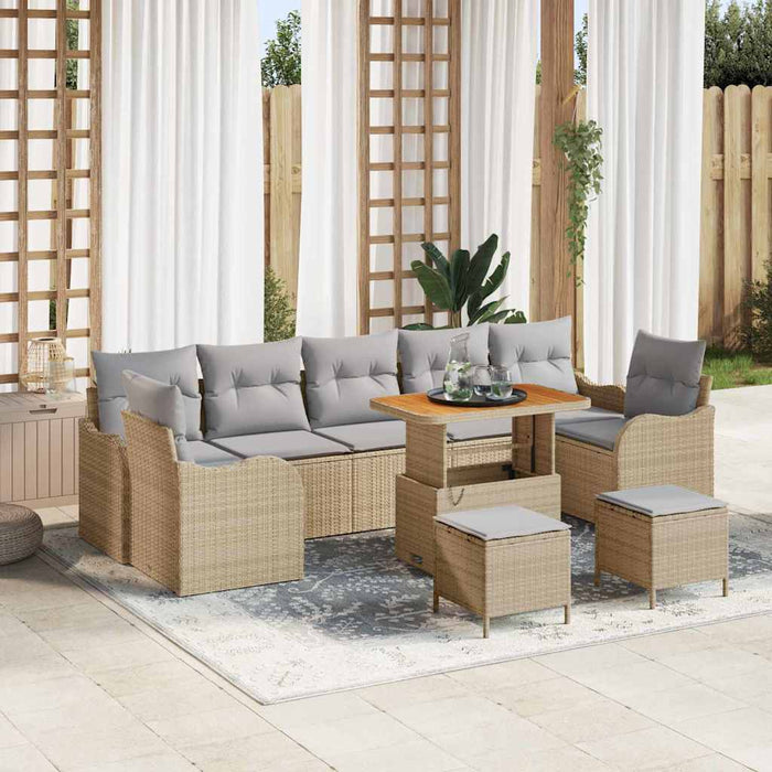 Set de canapele pentru grădină 10 pcs Bej poliratan - WALTI WALTI