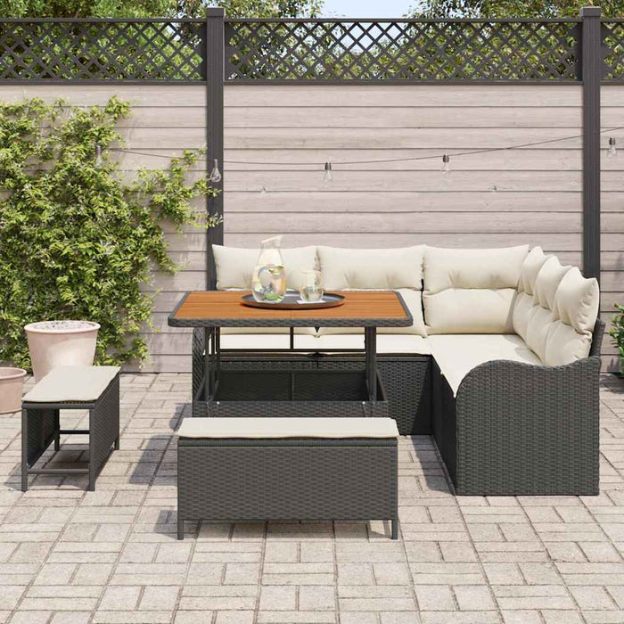 Set de canapele pentru grădină 8 pcs Negru poliratan - WALTI WALTI