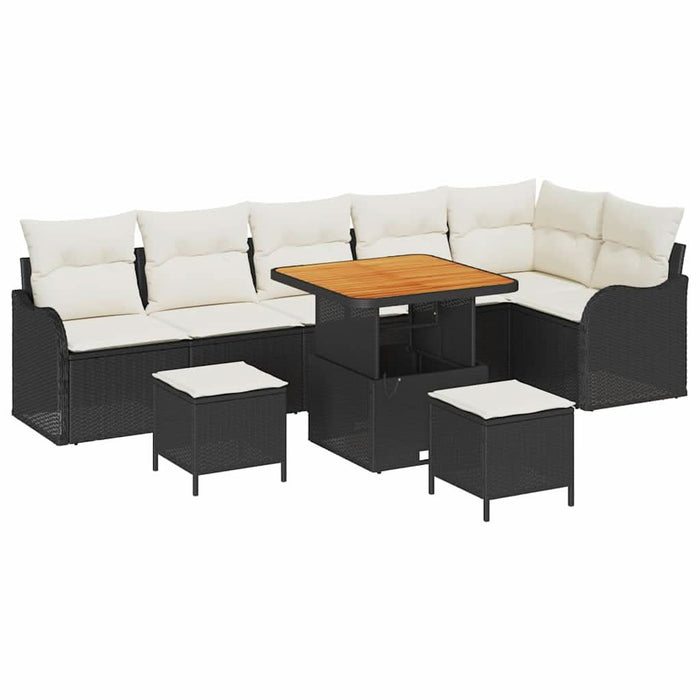 Set de canapele pentru grădină 9 pcs Negru poliratan - WALTI WALTI