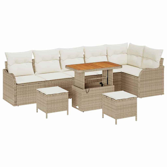 Set de canapele pentru grădină 9 pcs Bej poliratan - WALTI WALTI