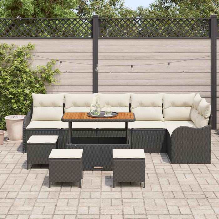 Set de canapele pentru grădină 10 pcs Negru poliratan - WALTI WALTI