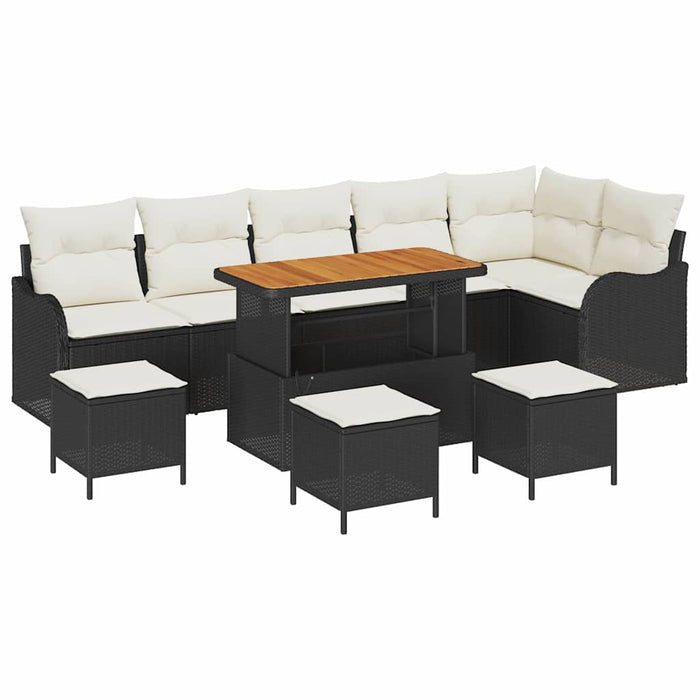 Set de canapele pentru grădină 10 pcs Negru poliratan - WALTI WALTI