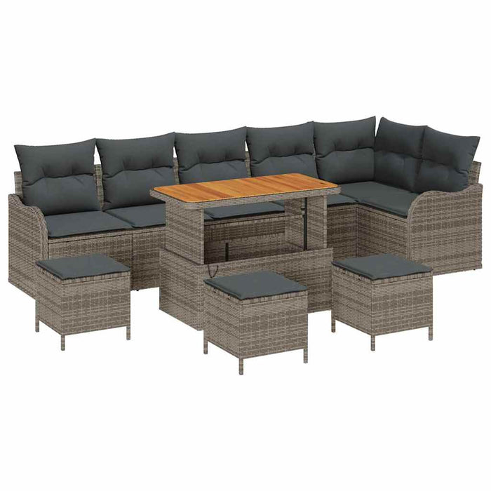 Set de canapele pentru grădină 10 pcs Gri poliratan - WALTI WALTI