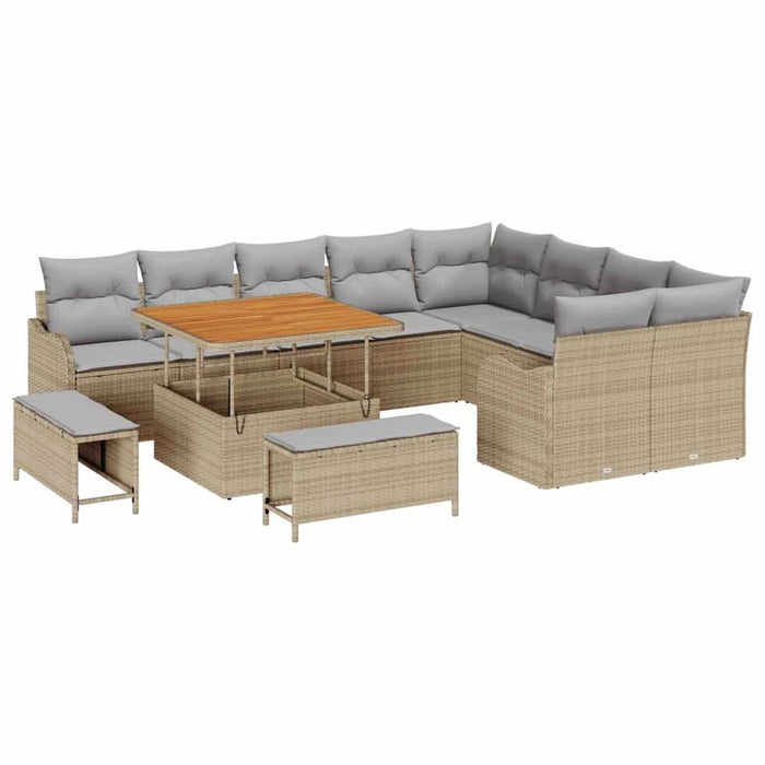 Set de canapele pentru grădină 12 pcs Bej poliratan - WALTI WALTI