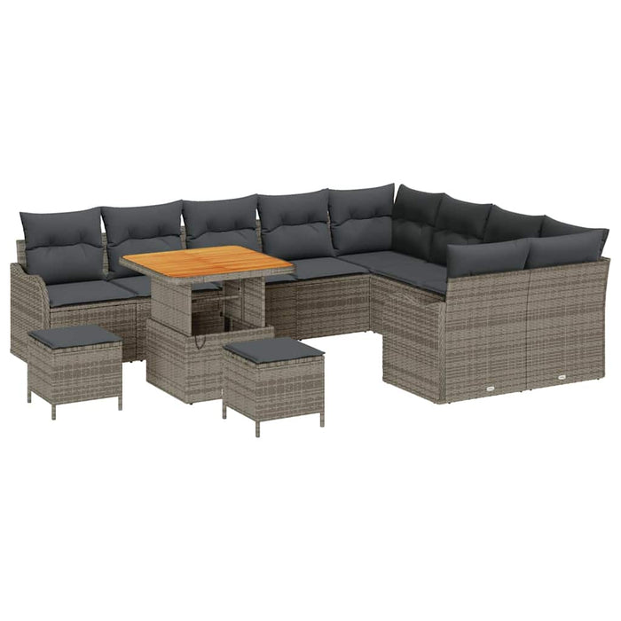 Set de canapele pentru grădină 12 pcs Gri poliratan - WALTI WALTI