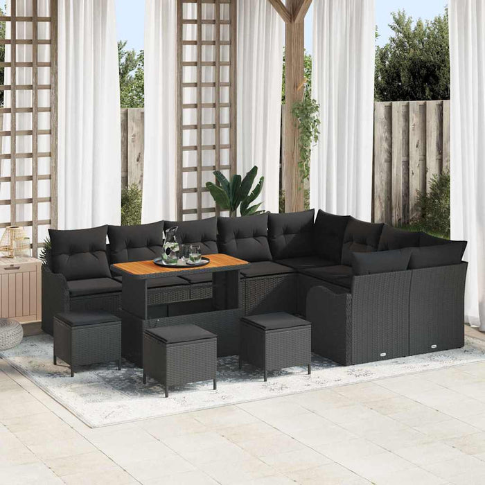 Set de canapele pentru grădină 13 pcs Negru poliratan - WALTI WALTI