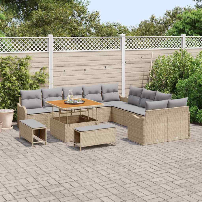 Set de canapele pentru grădină 13 pcs Bej poliratan - WALTI WALTI