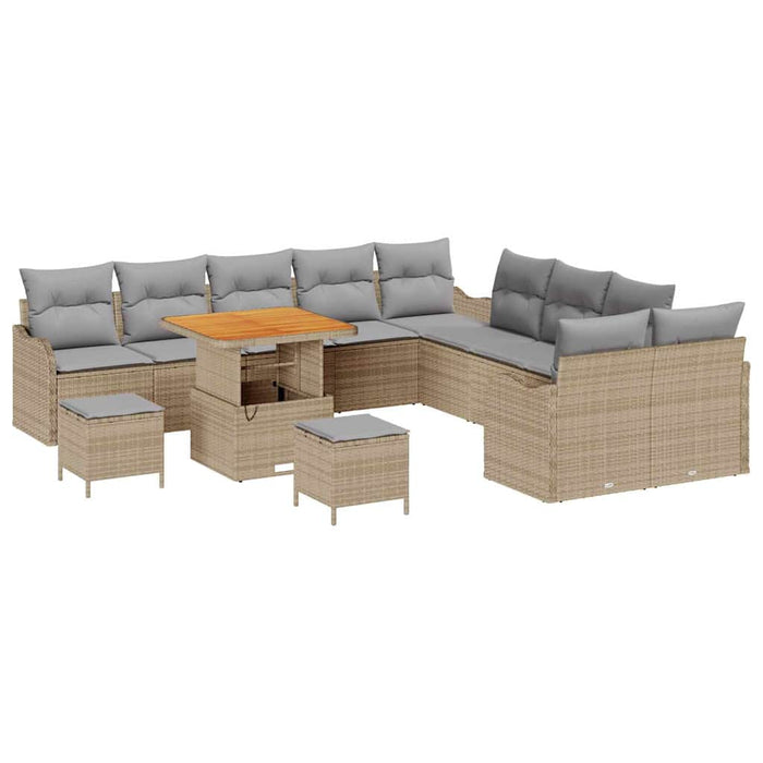 Set de canapele pentru grădină 13 pcs Bej poliratan - WALTI WALTI
