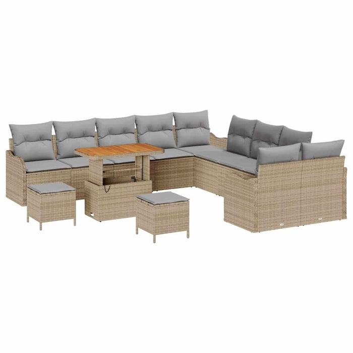 Set de canapele pentru grădină 13 pcs Bej poliratan - WALTI WALTI
