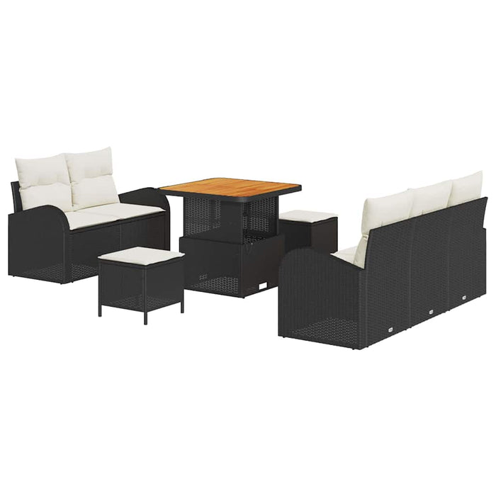Set de canapele pentru grădină 8 pcs Negru poliratan - WALTI WALTI