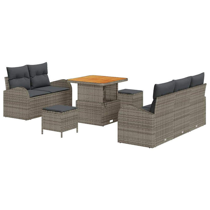 Set de canapele pentru grădină 8 pcs Gri poliratan - WALTI WALTI