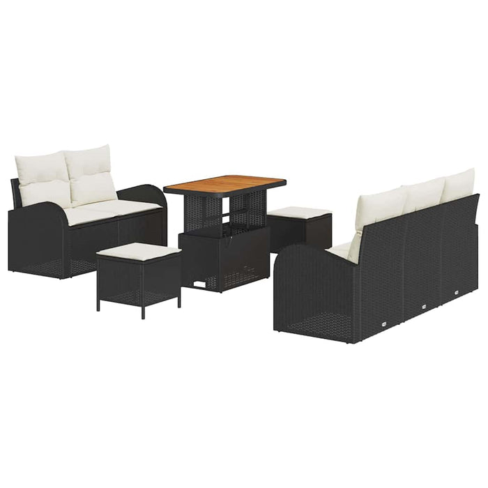 Set de canapele pentru grădină 8 pcs Negru poliratan - WALTI WALTI
