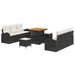 Set de canapele pentru grădină cu pernă 9 pcs Negru Rattan poli - WALTI WALTI