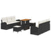 Set de canapele pentru grădină cu pernă 9 pcs Negru Rattan poli - WALTI WALTI