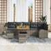 Set de canapele pentru grădină cu pernă 9 pcs Gri Rattan poli - WALTI WALTI