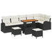 Set de canapele pentru grădină cu pernă 9 pcs Negru Rattan poli - WALTI WALTI