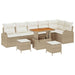 Set de canapele pentru grădină cu pernă 9 pcs Bej Rattan poli - WALTI WALTI
