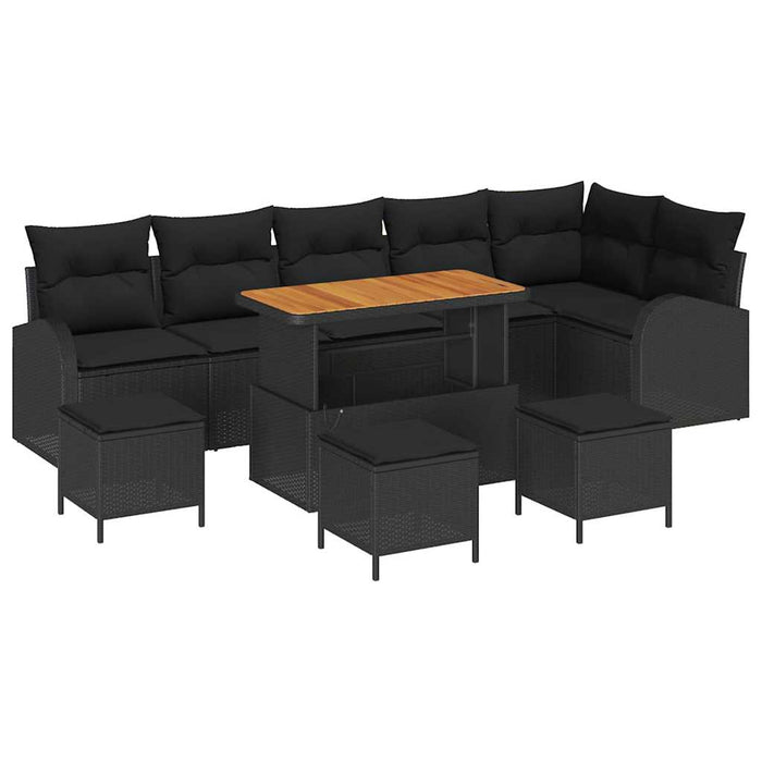 Set de canapele pentru grădină 10 pcs Negru Rattan poli - WALTI WALTI
