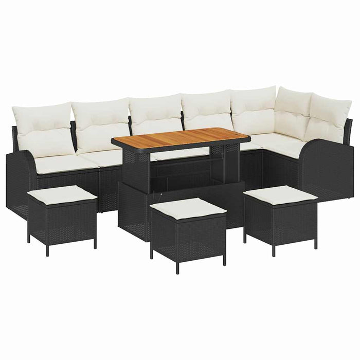 Set de canapele pentru grădină 10 pcs Negru Rattan poli - WALTI WALTI