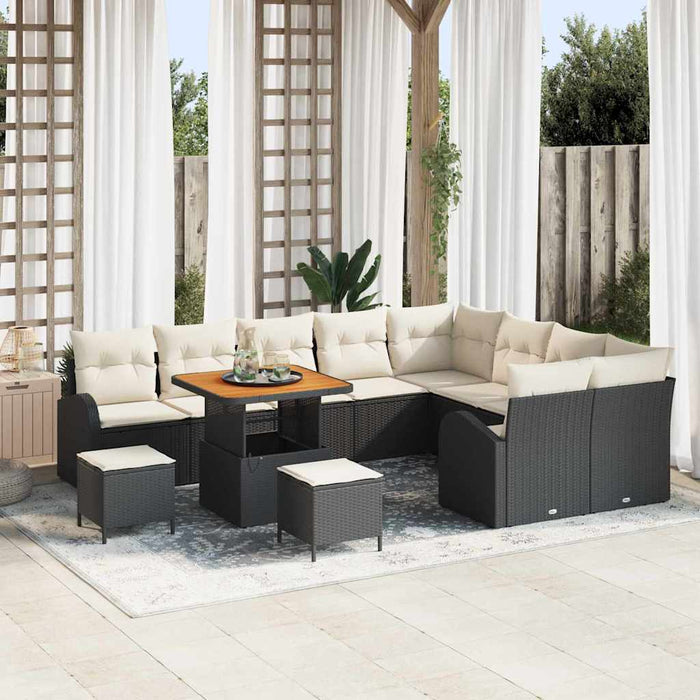 Set de canapele pentru grădină 12 pcs Negru Rattan poli - WALTI WALTI