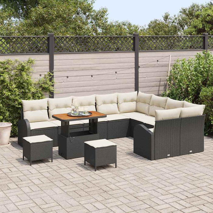 Set de canapele pentru grădină 12 pcs Negru Rattan poli - WALTI WALTI